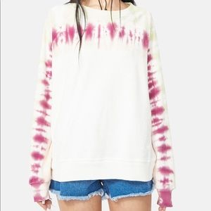 NWT Wildfox Aloe Edge Tie Dye Sommers Pullover Crew Sweatshirt XS
